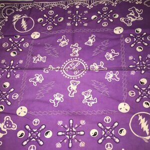 Grateful Dead Purple 19 Inch Bandanna - Cotton